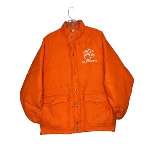 Vintage CHALK LINE Clemson Tigers NCAA Button/Zip  Jacket 80s Size M Made In USA